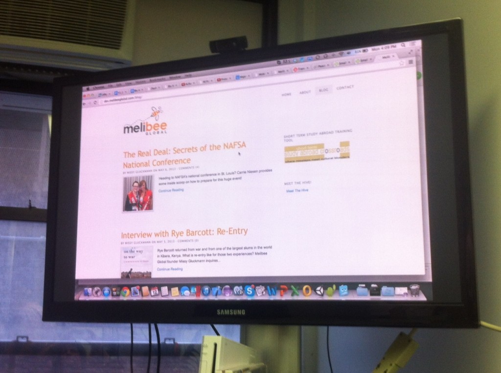 Putting the old site up on the big screen so we could all brainstorm together