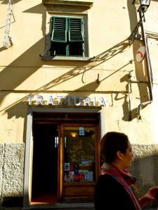 My travel buddy Kathleen in front of the hidden trattoria we found. This is exactly where you want to seek out an authentic  meal.