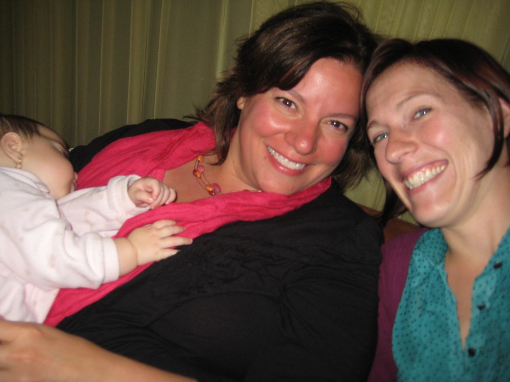 The wonderful folks at El Nomad!  Here I am with Rebecca Adams - and I got to hold her sleeping baby too...awwww! 