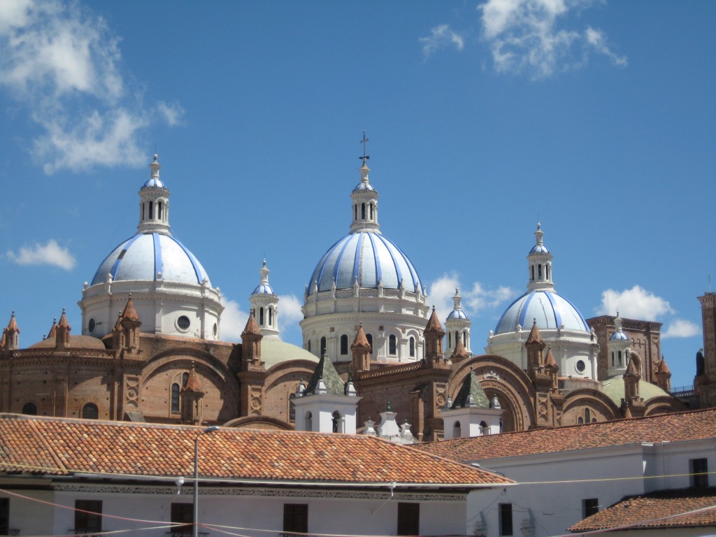 The blue domes of the "new" cathedral. You can see them from many places in the city.