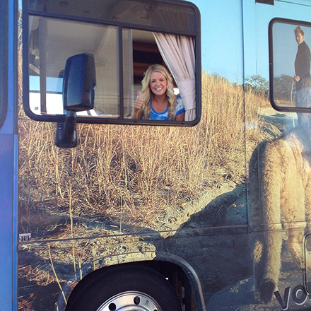 Ashley driving the RV on the start of this year's 1st Roadshow through MO, IL, & IA (USA)